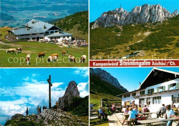 Aschau Chiemgau Steinlingalm mit Kampenwand Gipfelkreuz