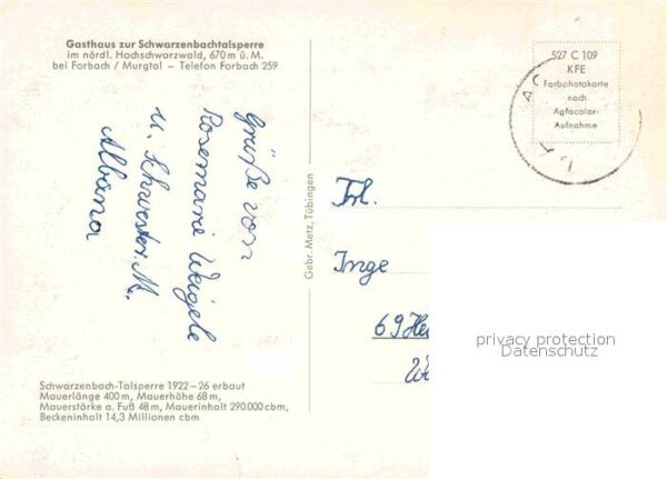 Forbach Baden Gasthaus zur Schwarzenbachtalsperre – Bild 2