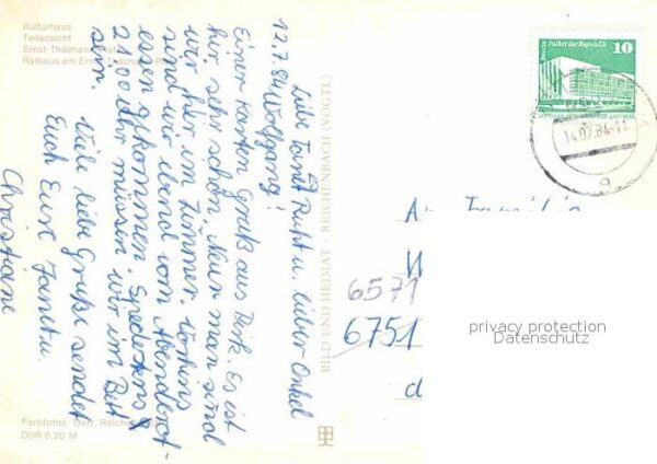 Oelsnitz Vogtland Kulturhaus Teilansicht Ernst Thälmann P – Bild 2