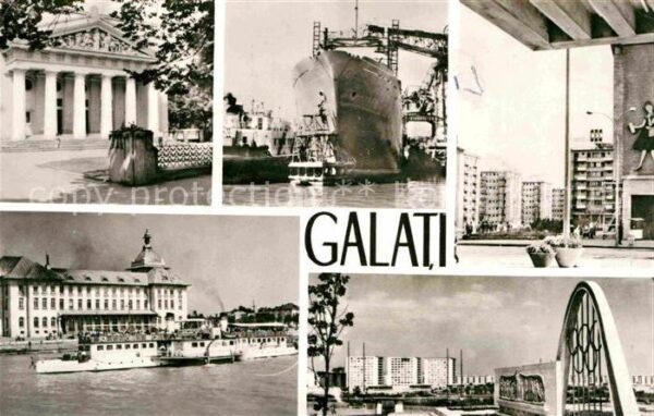 Galati Galatz Gebäude Donau Dampfer Hafen Wohnhochhäu