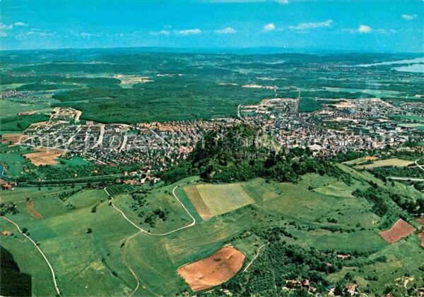 Singen Hohentwiel mit Bodensee Fliegeraufnahme