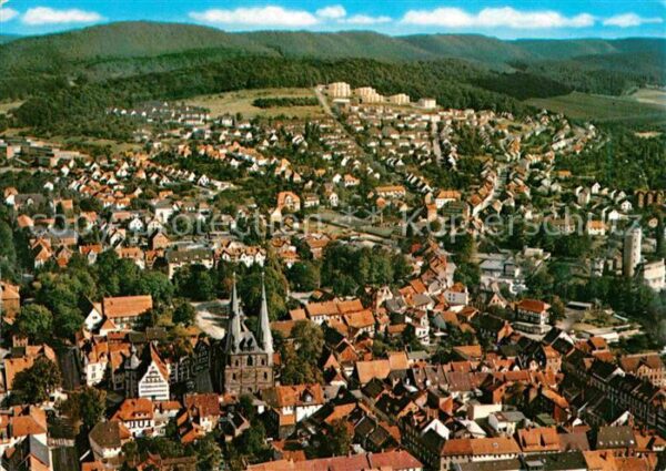 Alfeld Leine Stadtbild mit Kirche Fliegeraufnahme