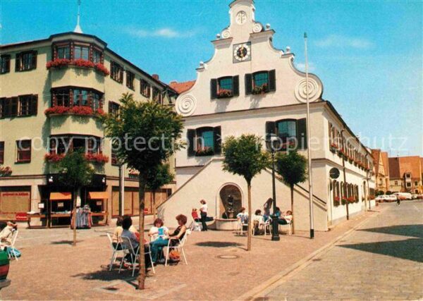 Aichach Innenstadt Fussgängerzone Strassencafe