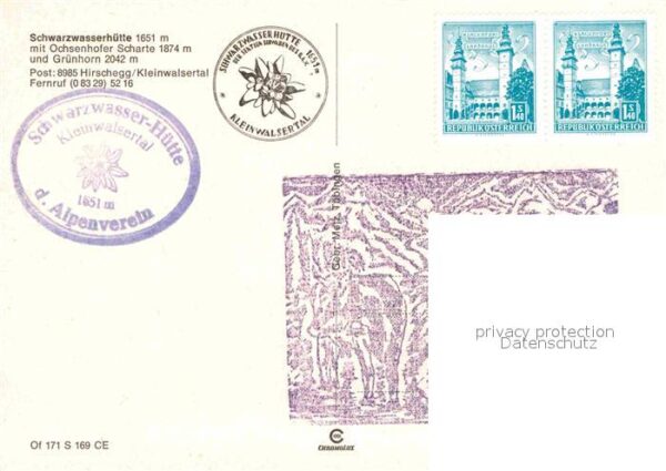 Hirschegg Kleinwalsertal Vorarlberg Schwarzwasserhütte mit Ochsenhofer Scha – Bild 2