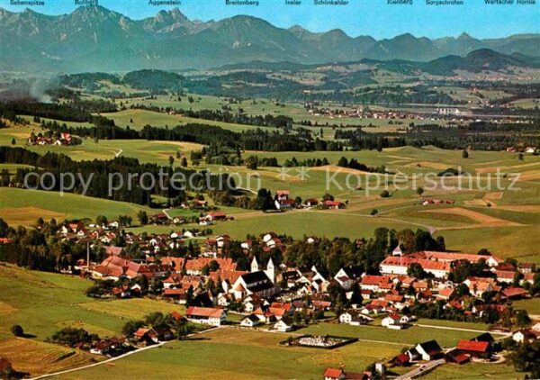 Steingaden Oberbayern mit Allgäuer Alpen Fliegeraufnahme