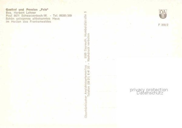 Schwarzenbach Wald Gasthof Pension Fels Landschaftspanoram – Bild 2