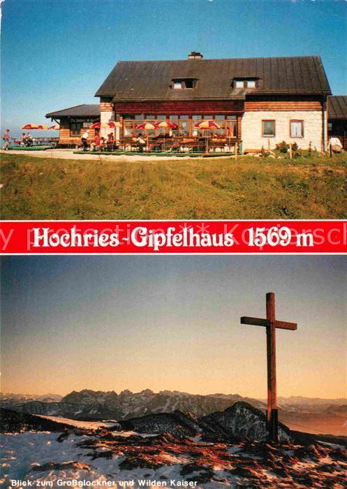 Samerberg Hochries Gipfelhaus Gipfelkreuz Blick z