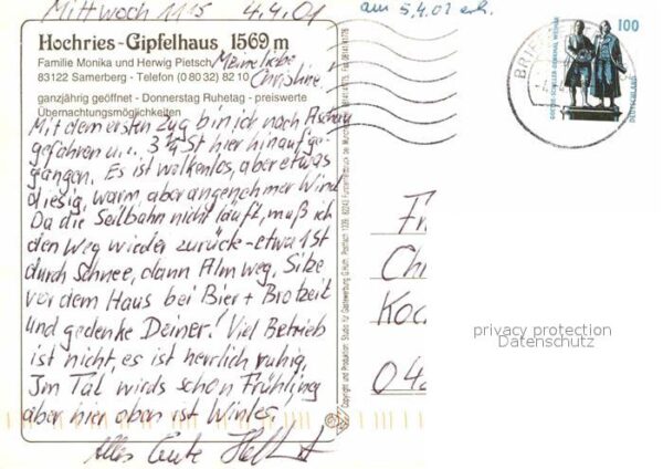 Samerberg Hochries Gipfelhaus Gipfelkreuz Blick z – Bild 2