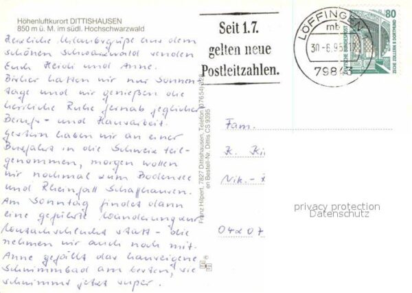 Dittishausen Höhenluftkurort im Schwarzwald Fliegera – Bild 2