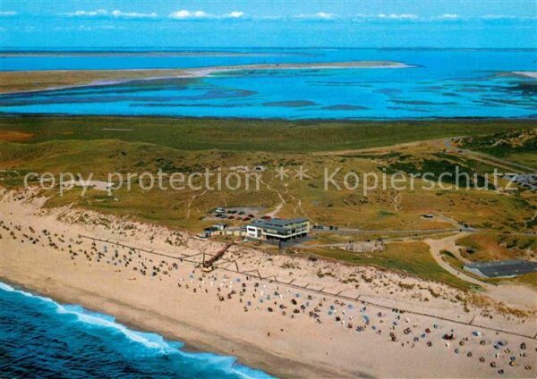 List Sylt Blick über den Weststrand Fliegeraufnah