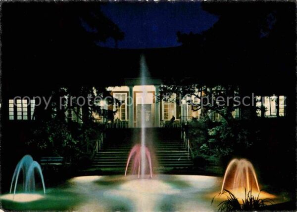 Langenbruecken Bad Schoenborn Thermal Schwefelbad Springbrunnen Nacht