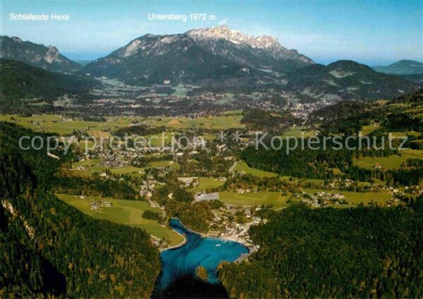 Koenigsee Berchtesgaden mit Schlafende Hexe und Untersberg Berc