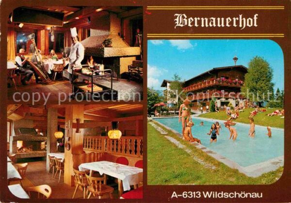 Wildschoenau Tirol Bernauerhof Restaurant Kamin Swimming P