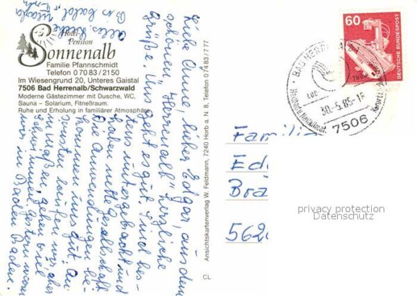 Bad Herrenalb Hotel Pension Sonnenalb – Bild 2