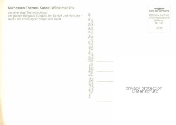Wilhelmshoehe Kassel Kurhessen Therme Thermalsolebad Bergpar – Bild 2