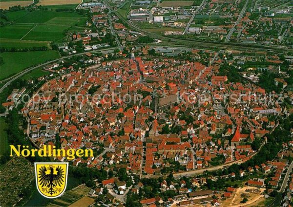 Noerdlingen Mittelalterliche Stadt an der Romantisc