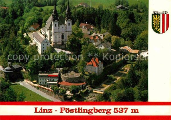 Linz Donau Fliegeraufnahme Wallfahrstbasilika Pöst