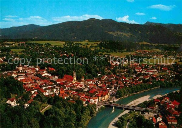 Bad Toelz Fliegeraufnahme mit Isar und Tegernseer