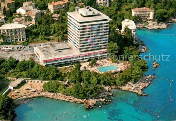 Opatija Abbazia Fliegeraufnahme Hotel am Meer