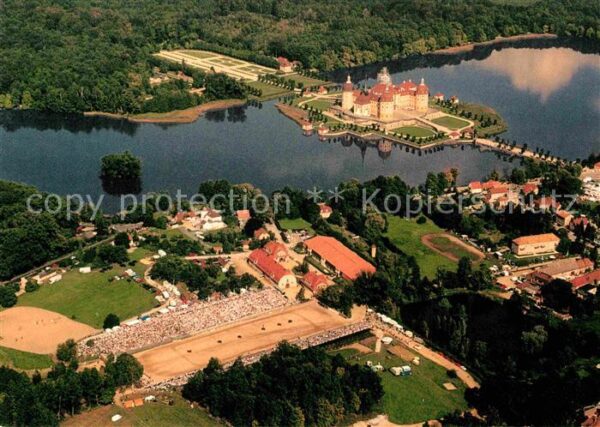 Dresden Fliegeraufnahme Moritzburg Hengstparade