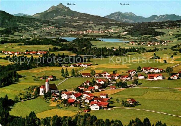 Maria Rain Allgaeu Fliegeraufnahme mit Grüntensee