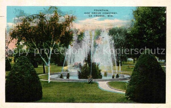 La Crosse Wisconsin Fountain OAK grove cemetery