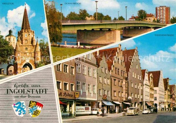 Ingolstadt Donau Theresienstrasse Donaubrücke Kreuztor