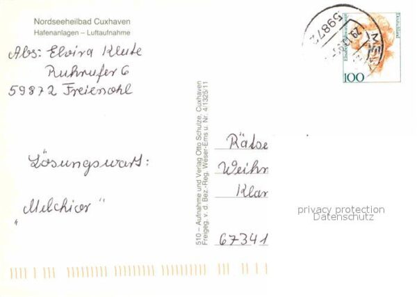 Cuxhaven Nordseebad Fliegeraufnahme Hafenanlagen – Bild 2