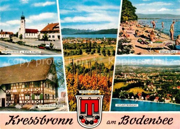 Kressbronn Bodensee Hauptstrasse katholische Kirche Fachwer