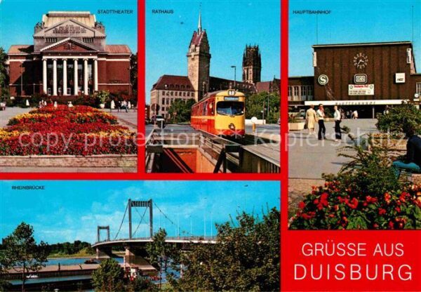 Duisburg Ruhr Hauptbahnhof Rathaus Stadttheater