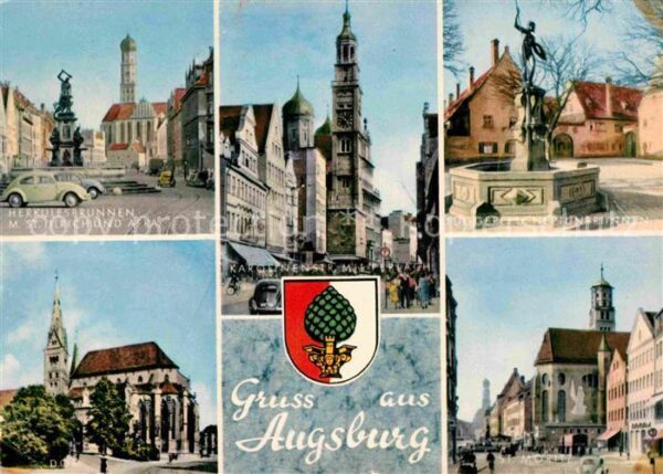 Augsburg Herkulesbrunne St. Ulrich Afra St. Mori