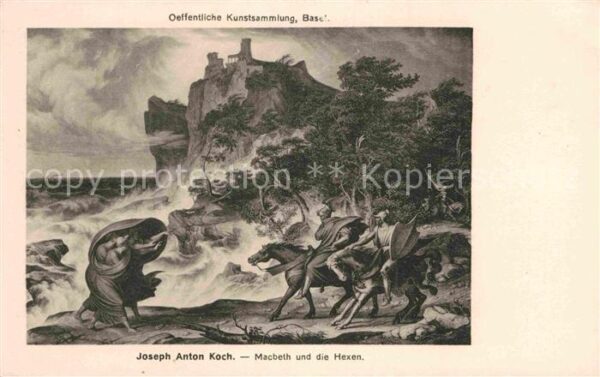Kuenstlerkarte Joseph Anton Koch Macbeth und die Hexen
