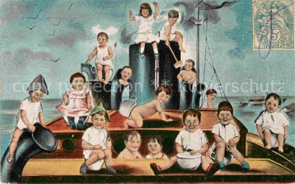 Kinder Child Enfants Dampfer