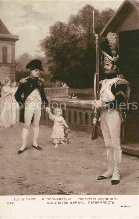 Napoleon Bonaparte Künstlerkarte R. Desvarreux Premiers Ho