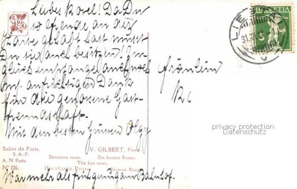 Verlag Salon de Paris Nr. 126 V. Gilbert Dernieres roses – Bild 2