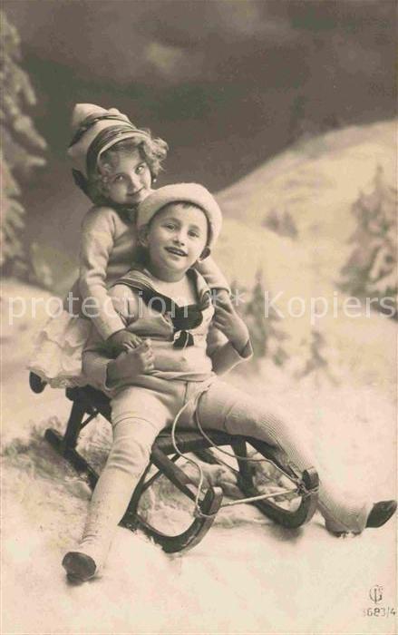 Foto GLCo Nr. 3683/4 Schlitten Kinder