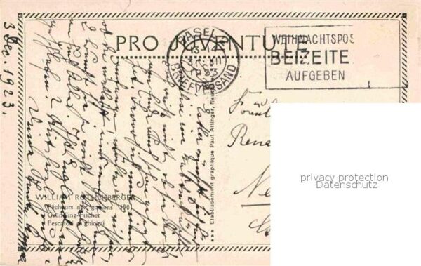 Kuenstlerkarte William Röthlisberger Gründling-Fischer – Bild 2