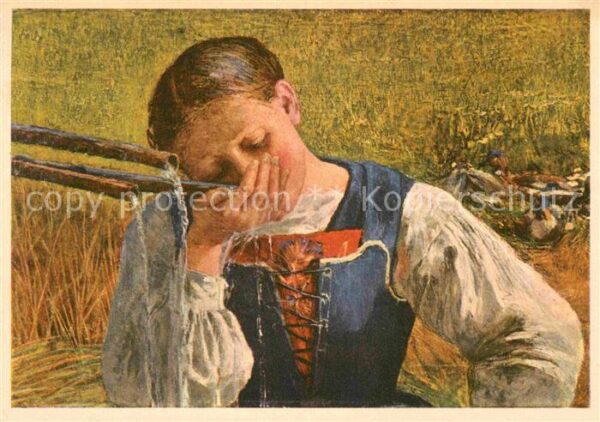 Segantini Giovanni Die Graubündnerin Spendenkarte Schweiz