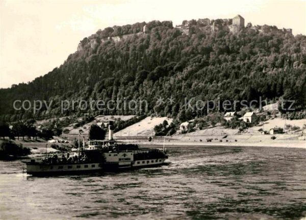Dampfer Seitenrad Bad Schandau Festung Königstein