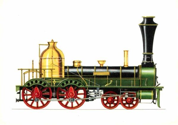 Lokomotive Staatsbahn Württemberg 1845 Zeichnung S