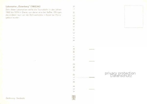 Lokomotive Gutenberg 1862/66 Zeichnung Swoboda – Bild 2
