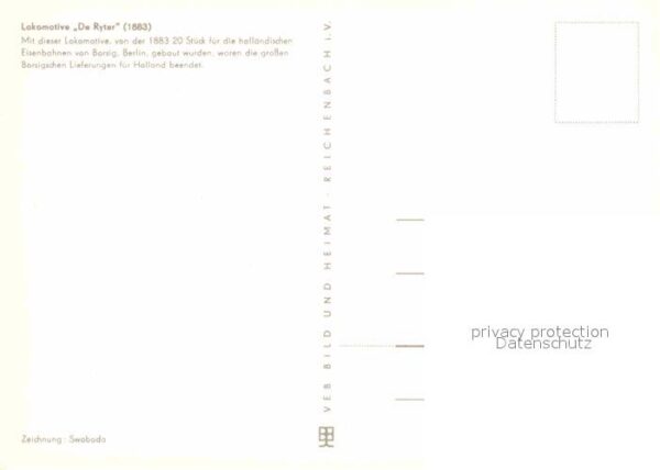 Lokomotive De Ryter 1883 Zeichnung Swoboda – Bild 2