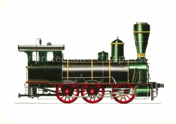 Lokomotive Staatsbahn Russland 1870/71 Zeichnung S