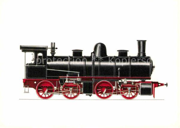 Lokomotive Güterzug Staatsbahn Baden 1893 Zeichnun
