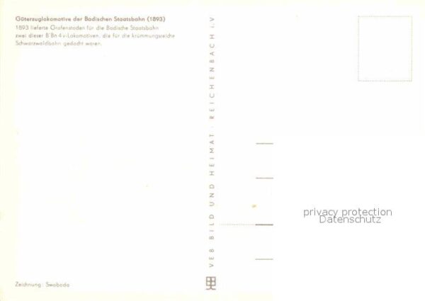 Lokomotive Güterzug Staatsbahn Baden 1893 Zeichnun – Bild 2