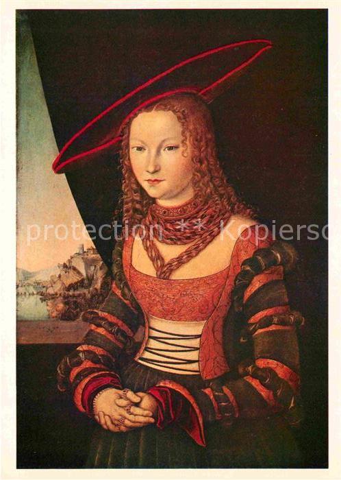 Kuenstlerkarte Alte Kuenstler Lucas Cranach the Elder Portrait of a W