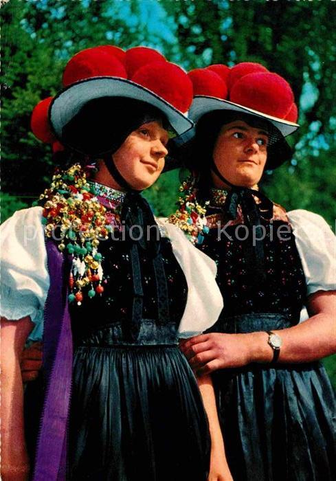 Trachten Schwarzwald Gutach Bollenhut - P O S T K A R T E -