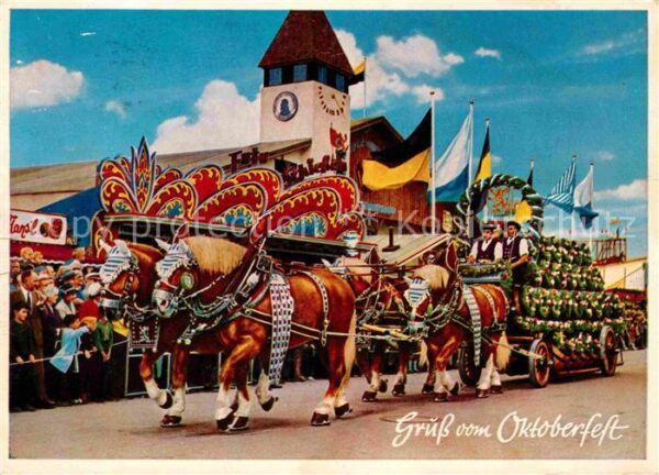 Oktoberfest München Brauerei-Pferdegespann