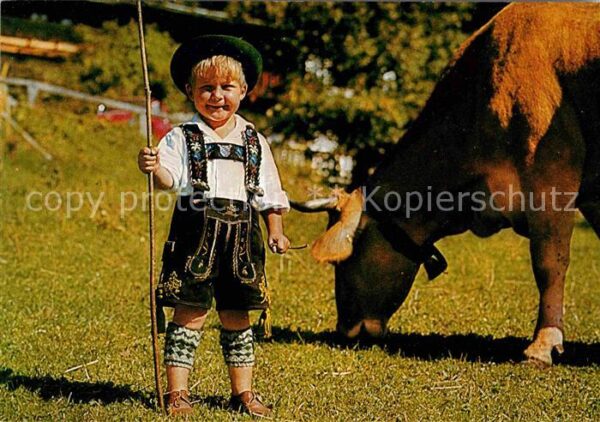 Kuehe Kind Lederhose