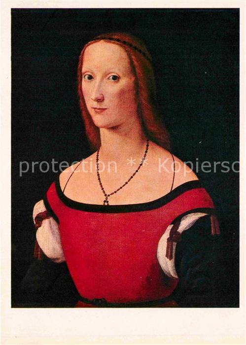 Kuenstlerkarte Alte Kuenstler Lorenzo Costa Portrait of am Woman